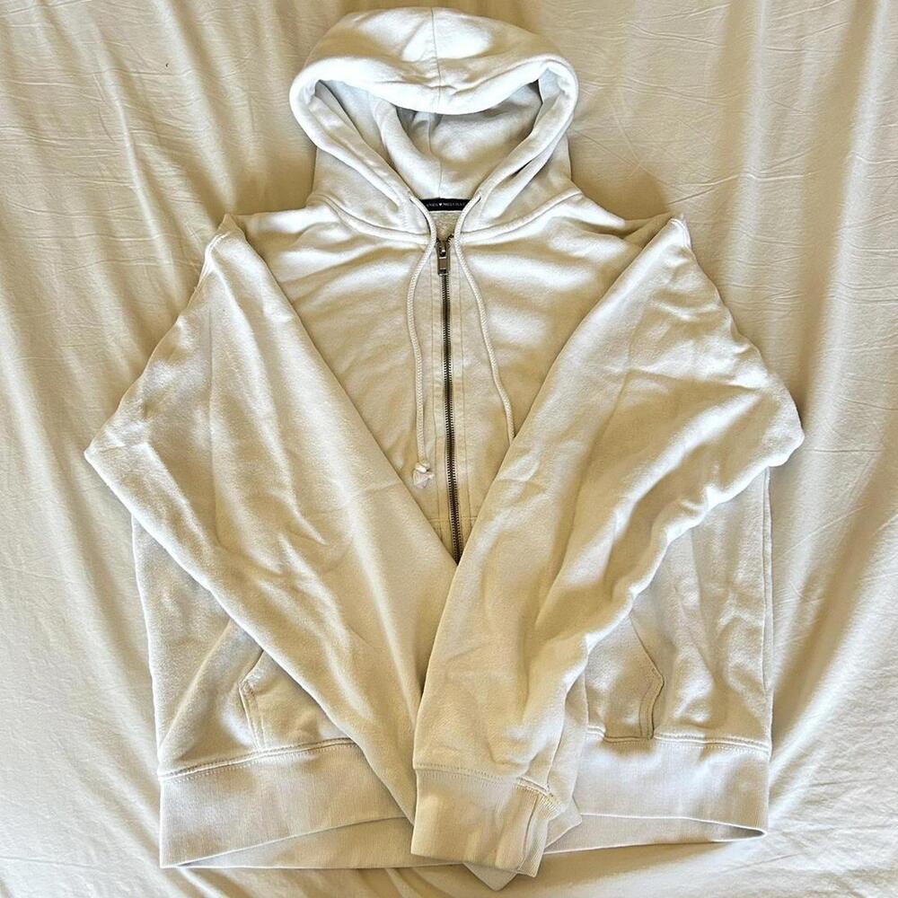 John Galt Off White Full Zip Hoodie